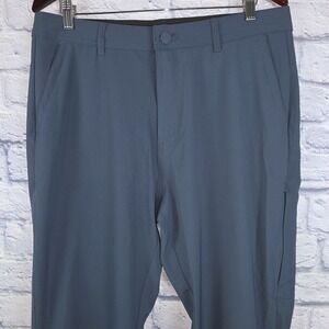Hurley Mens Performance Chino Pants Slate Blue Stretch Golf Travel Sz 34X33